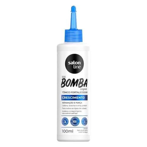 Salon Line, Tônico Capilar, SOS Bomba, Crescimento Capilar, Reparação e Força - Todos os Tipos de Cabelos, 100 ml
