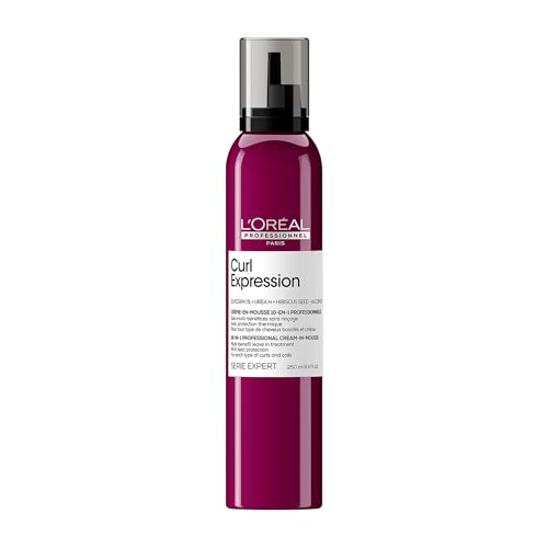 L'Oréal Professionnel Creme Mousse Leave-in Curl 10 em 1 Expression, Para Cabelos Crespos e Cacheados, Definição e Hidratação, Proteção Térmica, Força e Maciez, 250ml