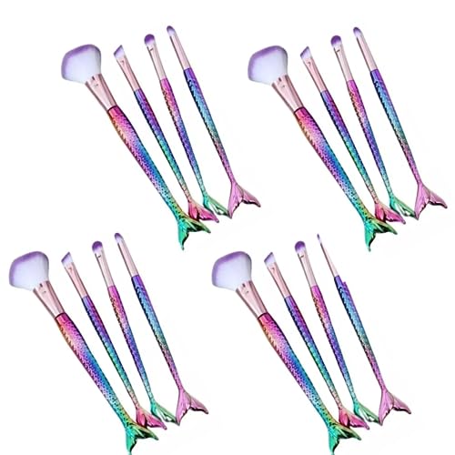 Kit 4 Pincéis Sereia Maquiagem