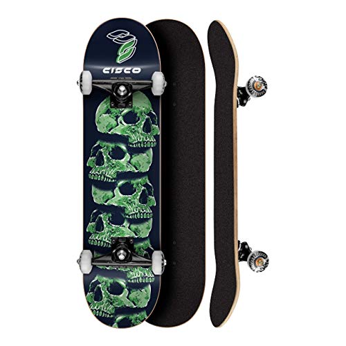 Skate Montado Profissional Cisco Skull Green 7.75" - Abec 7