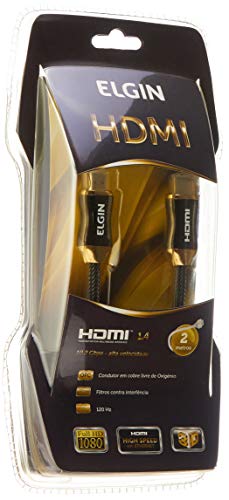 Cabo Premium HDMI-HDMI Elgin Filtro e Conector Banhado à Ouro 2 Metros