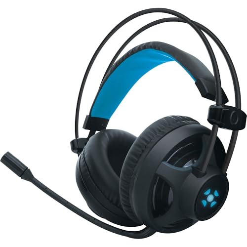 Fortrek H2 - Headset Gamer Pro Microfones e Fones de Ouvido, Preto (Leds Azul)
