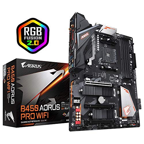 Placa Mãe Gigabyte para AMD AM4 ATX B450 AORUS PRO WIFI DDR4