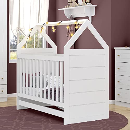 Berço Mini Cama Montessoriano Casinha Prime - Branco