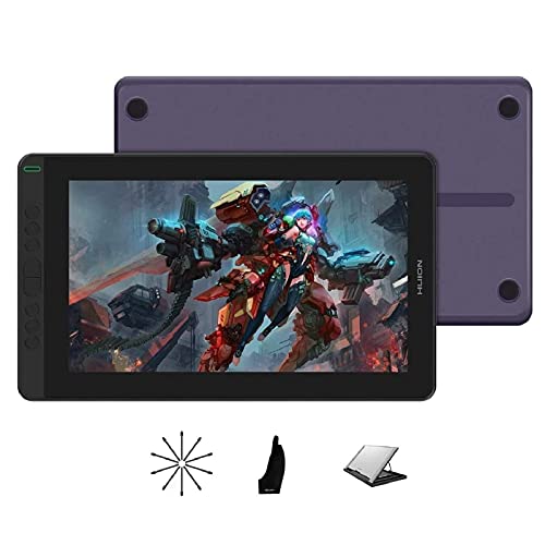 MESA DIGITALIZADORA HUION KAMVAS 13 GS1331 (COSMO PURPLE) Caneta Display Desenho Gráfico Tablet Função de Inclinação Caneta sem bateria 8192 Pressão da Caneta 13,3 polegadas Roxo, com suporte