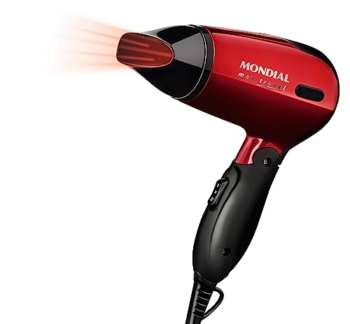 Secador Mondial, Max Travel, Bivolt, Preto/Vermelho, 1200W - SC-10