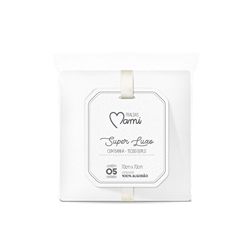 Papi Textil Fralda Super Luxo Mami C/ Bainha Branca 70Cm X 70Cm Contem 05 Un
