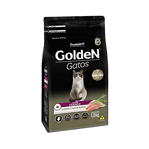 Ração Golden para Gatos Adultos Castrados Sabor Frango 3kg Premier Pet Raça Adulto,