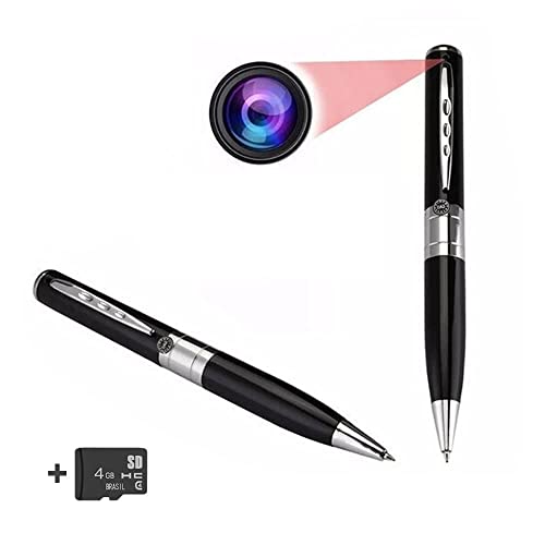Caneta Espiã Câmera Escondida Filmadora Vídeos HD com Áudio com Cartão de Memória de 4GB