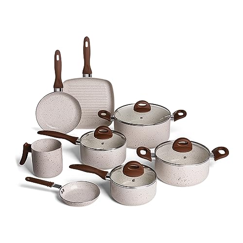 Brinox - Jogo de Panelas 8 Peças Ceramic Life Smart Plus - Vanilla