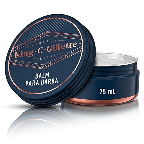 KING C. GILLETTE, Bálsamo para Barba 75ml, produtos para barba, cuidado da barba para Homens, Barba hidratada e definida
