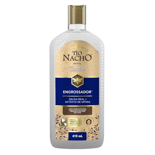 Tio Nacho - Shampoo Antiqueda Engrossador para dar mais volume aos cabelos, 415ml, Cabelos lindos e brilhantes