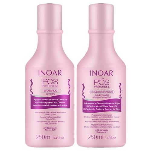 Kit Duo Shampoo e Condicionador Pós Progress, Inoar, 250 Ml
