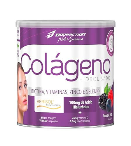 Colágeno Verisol com Ácido Hialurônico 200g Sabor Frutas Vermelhas Bodyaction