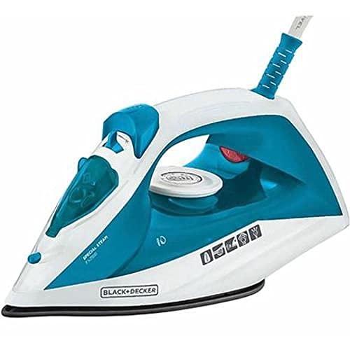 Black Decker Ferro de Passar Roupa, com Vaporizador, Base Antiaderente, Azul e Branco, Modelo FX2100, 110V