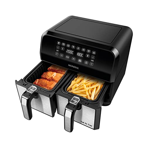 Fritadeira Air Fryer Dual Duplo Cesto 8L, Mondial, 2200W, 220V - AFD-01-BI