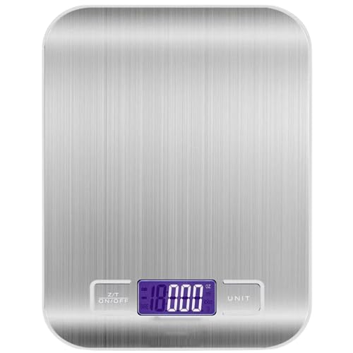 Balança De Cozinha Digital Alta Precisão 5 Kg Comida Inox Profissional Led Digital Slim Balança Inox 0,1g Balanca Digital Cozinha Precisao Balança De Cozinha Balança Nutricional Balança PLUG8