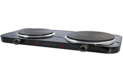 Agratto Fogão eletrico de mesa 2 pratos FMP-01 preto 127V 2500W, Modelo: FMP01
