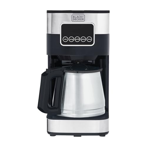 BLACK+DECKER Cafeteira Elétrica 110 V Inox, Filtro Permanente e Lavável, Capacidade 1,5 L, Ate 38 Cafézinhos, Painel Digital, Modelo CM350G-BR