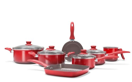 Jogo de Panelas 7 Peças Ceramic Life Easy - Vermelha