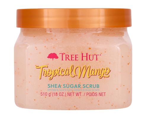 (Tropical Mango) - Tree Hut Shea Sugar Scrub Tropical Mango, 530ml, Ultra Hydrating and Exfoliating Scrub for Nourishing Essential Body Care