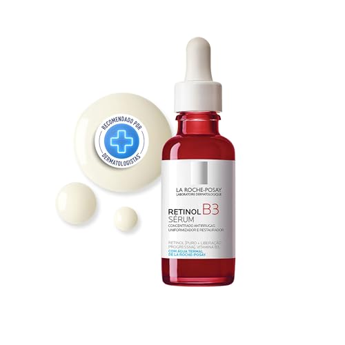 La Roche-Posay Retinol B3, Sérum Facial Antirrugas com Vitamina B3, Água Termal e Retinol Puro, Efeito Uniformizador e Restaurador para Todos os Tipos de Pele, 30ml