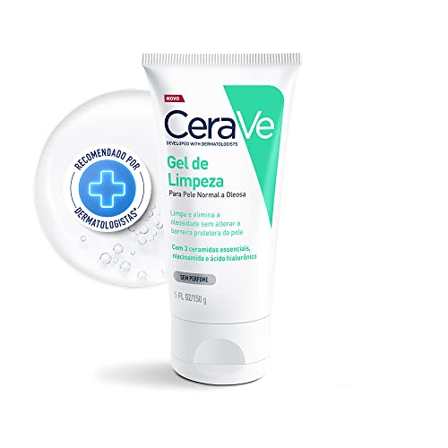 CeraVe, Gel de Limpeza Facial para pele oleosa, com Ácido Hialurônico e Niacinamida, 150g