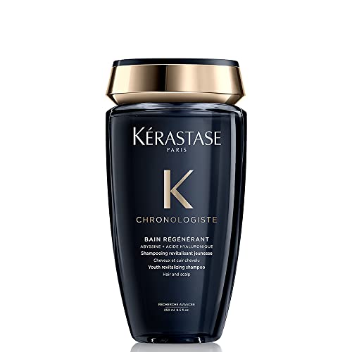 Kérastase Shampoo Chronologiste Bain Régénérant, Todos os tipos de cabelos, Regeneração, Ácido Hialurônico, Abyssine, Vitamina E, 250 ml