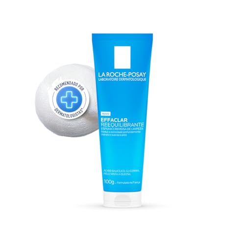 La Roche-Posay Effaclar Reequilibrante 100g, Espuma Cremosa de Limpeza para Peles Mistas a Oleosas.