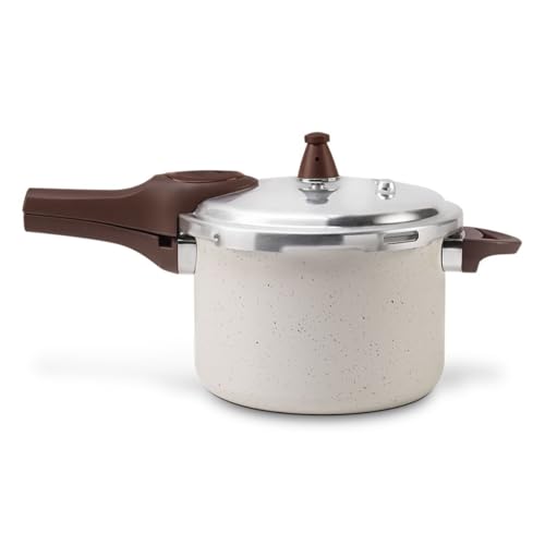 Brinox - Panela de Pressão 4,2L Antiaderente Ceramic Life com Fundo de Indução Pressure - Vanilla